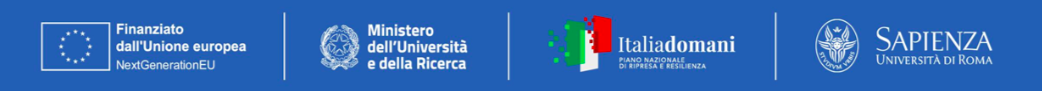 EU NextGenerationEU · Ministry of University and Research · Italia Domani PNRR · Sapienza University of Rome